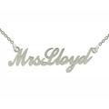 MRS Argentium Sterling Silver Carrie Style (Sex & The City) Personalised Name Necklace With 20" (51cm) Trace Chain In Presentation Gift Box - ANY NAME MADE (See Description)