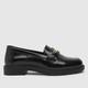 schuh Wide Fit luther patent loafer flat shoes in black