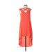 Lush Casual Dress - High/Low: Orange Solid Dresses - Women's Size Small