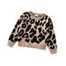 TOPGOD Kids Baby Girl Boy Leopard Knit Sweater Long Sleeve Crewneck Pullover Tops Cheetah Sweatshirt Fall Winter Warm Clothes