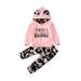 TOPGOD 2Pcs Baby Girls Fall Winter Clothes Hoodie Sweatshirt Tops Camo Pants Outfits Clothing Sets