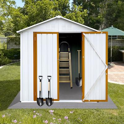 4ft x 6ft Outdoor Storage Sheds Apex Roof, Brown + Black