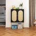 Natural Rattan 2 Door Free Standing High Cabinet,Built-in adjustable shelf