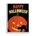 Stupell Industries Happy Halloween Haunted Jack-o-Lantern Graphic Art White Framed Art Print Wall Art Design by The Saturday Evening Post