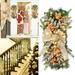 Mortilo Wreath The Cordless Prelit Stairway Trim Christmas Wreaths For Front Door Holiday Wall Window Hanging Ornaments For Indoor Outdoor Home Xmas Decor living room decor Gold