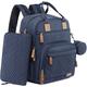 Baby Changing Bag, iniuniu Nappy Changing Backpack with Nappy Pouch, Washable Changing Mat, Pacifier Holder for Mom & Dad, Navy Blue