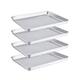 TeamFar Toaster Oven Pans Set of 4, Stainless Steel Compact 10.5 x 8 x 1 Inch Baking Roasting Pan Professional, Healthy &Heavy Duty, Easy Clean & Dishwasher Safe, Deep Edge & Mirror Surface