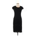 One Clothing Casual Dress - Sheath Scoop Neck Short sleeves: Black Solid Dresses - Women's Size Medium