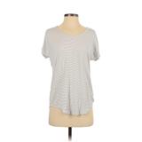 Lands' End Short Sleeve T-Shirt: White Stripes Tops - Women's Size Small