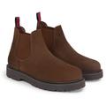 Chelseaboots TOMMY JEANS "TOMMY SUEDE BOOT" Gr. 43, braun (dunkelbraun) Herren Schuhe Boots Stiefel