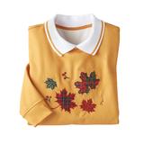 Blair Women's Haband Women’s Embroidered Fleece Sweatshirt - Yellow - XL - Womens