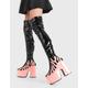 Lamoda Women`s Light Up Platform Thigh High Boots Size UK 5