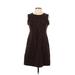 Lands' End Casual Dress - Shift Crew Neck Sleeveless: Brown Dresses - Women's Size 10 Petite