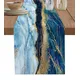 Chemins de table en lin de marbre bleu abstrait décoration de fête de mariage table lavable de
