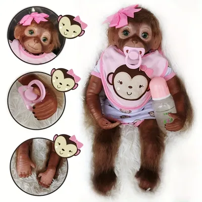 KanardDolls-Monkey Reborn Baby Dolls Poupées faites à la main Toucher doux Réaliste Tout-petit