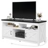 Farmhouse 59-inch Barn Door TV Stand with Power Outlet