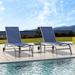 Outdoor Lounge Chairs with 5 Adjustable Position, Pool Lounge Chairs for Patio, Beach( 2 Lounge Chairs+1 Table)