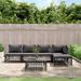 vidaXL 3 Piece Patio Lounge Set with Cushions White Steel - 28.3" x 28.3" x 26"