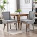 Upholstered Dining Chairs Set of 2, Thickened Fabric Chairs with neutrally Toned Solid Wood Legs, Bronze Nail Head