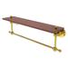 Allied Brass Astor Place Collection 22 Inch Solid IPE Ironwood Shelf with Integrated Towel Bar