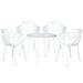 Leisuremod Devon 5-Piece Aluminum Dining Set with Table and 4 Chairs