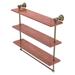 Allied Brass Carolina Collection 22 Inch Triple Wood Shelf with Towel Bar