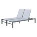 Double Chaise Lounge Outdoor Patio Aluminum Adjustable Back Lounge