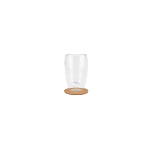 Milu – 2440 Doppelwandige Latte XXL-Gläser 2er Set inkl. Korkuntersetzer, 450 ml, spülmaschinenfest