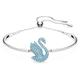 Swarovski Iconic Swan Bangle Bracelet, Blue and White Crystals in a Rhodium Plated Setting, from the Iconic Collection