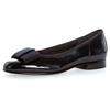 Ballerina GABOR, Damen, Gr. 40, blau (dunkelblau), Lackleder, Textil, klassisch, Schuhe, Flats, Kitten Heel, Festliche Schuhe mit dekorativer Schleife