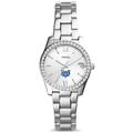 Women's Fossil Silver Mississippi University for Women Owls Scarlette Mini Three-Hand Date Watch