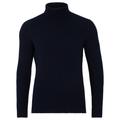 Blue Mens Merino Wool Hartridge Fishermans Roll Neck Moss Stitch Jumper - Navy Small Paul James Knitwear