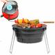 Eyepower - bbq Pliable avec Sac Isotherme - ø 28 cm Barbecue Charbon Camping Grill Pliable - schwarz