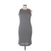 Nine West Casual Dress - Sheath Crew Neck Sleeveless: Gray Print Dresses - Women's Size X-Large