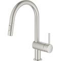 Spültischarmatur GROHE "Minta" Armaturen Gr. B/H/T: 14,5 cm x 37,9 cm x 22,3 cm, Spültischbatterie, silberfarben (supersteel) Küchenarmaturen