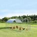 Outdoor Large Metal Arched Walk-in Chicken Coop for Poultry Cage Duck Rabbit - Silver