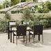 vidaXL Patio Dining Set Outdoor Rattan Wicker Table and Chair Set for Porch