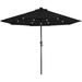 9ft Solar Lighted Outdoor Patio Market Umbrella with Hand Crank and Tilt