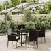 vidaXL 3 Piece Patio Dining Set with Cushions Black Poly Rattan - 18.9" x 21.7" x 34.6"