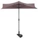 Tan 9 Feet Patio Bistro Half Round Umbrella without Weight Base