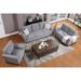 Modern Living Room Sectional Sofa Set Linen Material Upholstered Sectional Couch with Round Arm and Tapered Legs (1+2+3-Seat)