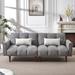 Modules Fabric Upholstered Seat Loveseat Sofa with 2 Pillows and Solid Wood Leg