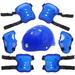 Adjustable Helmet for Ages 3-14 Kids Toddler Boys Girls Youth Protective Gear with Elbow Knee Wrist Pads for Skateboarding Bike Riding Scooter-Blue