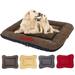 Personalized Dog Bed with Embroidered Name - Super Soft Pet Beds for Dogs and Cats - Light Brown Dog Mattress - Large 22 x 29