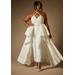 Plus Size Women's Bridal by ELOQUII Maxi Ruffle Top in Off White (Size 16)