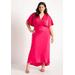 Plus Size Women's Kimono Sleeve Maxi Dress by ELOQUII in Pink (Size 26)