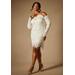 Plus Size Women's Bridal by ELOQUII Floral Mini Dress in Off White (Size 26)