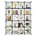 Cfowner 20-Cube Storage Shelves Wire Cube Storage Origami Shelves Metal Grid Multifunction Shelving Unit Organizer Bookcase