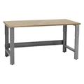 BenchPro 36 x 60 x 30 to 36 in. Adjustable Height Roosevelt Workbenches with 1.75 in. Thick Solid Maple Oiled Butcher Block Top Gray