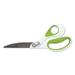 1PK Carbotitanium Bonded Scissors 9\ Long 4.5\ Cut Length White-green Bent Handle